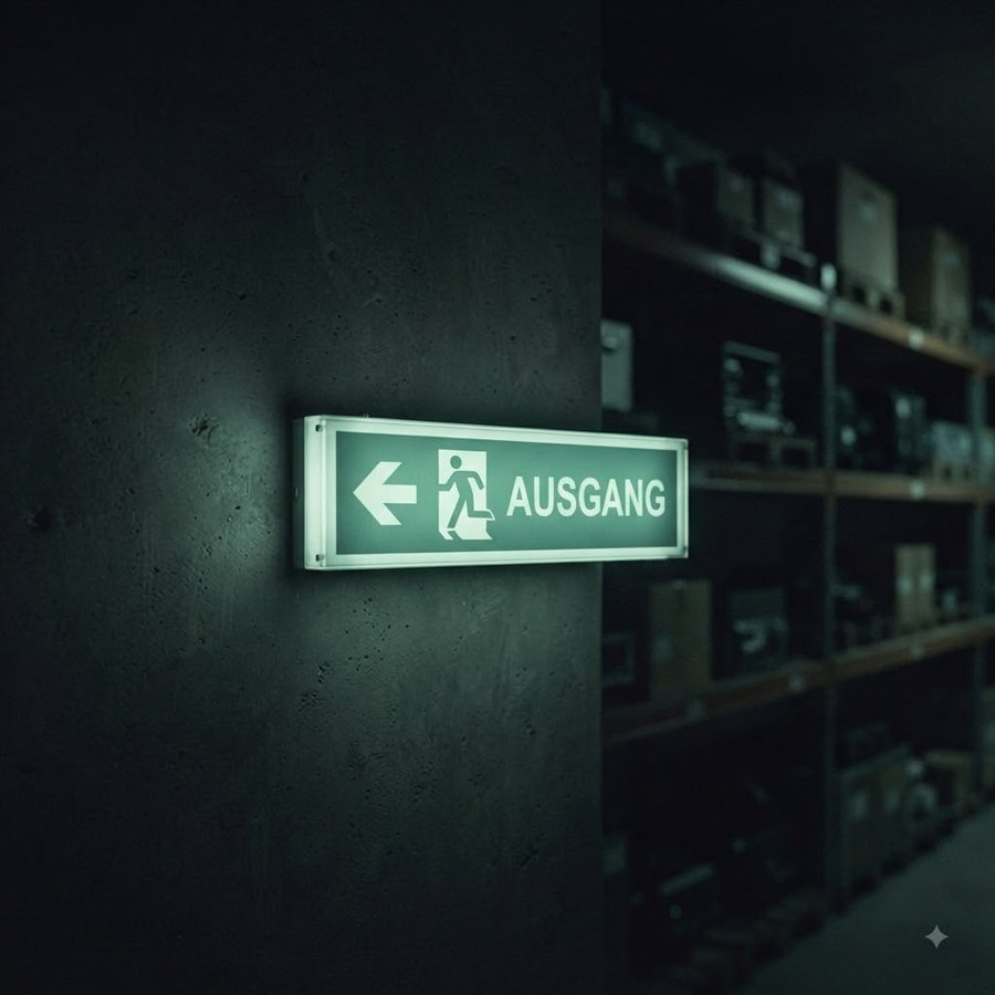 Notausgang in Gewerbehalle